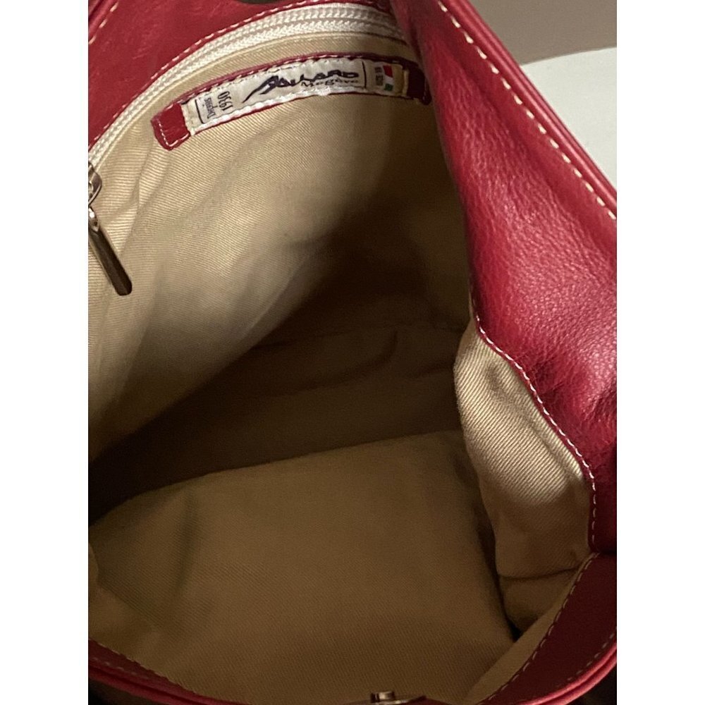Allard Megeve Like New Made in Italy Carmine Red Bucket Style Leather Bag - Picture 10 of 16